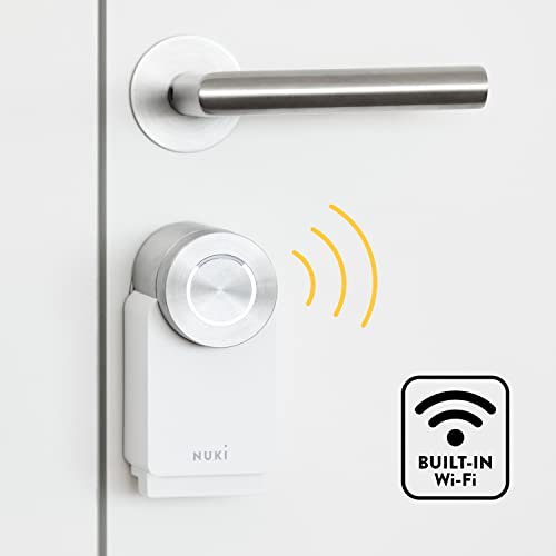 Nuki Smart Lock 3.0 Pro, serratura intelligente con modulo Wi-Fi integrato, serratura elettronica modulo batteria Power Pack incluso, prodotto certificato AV Test, bianco