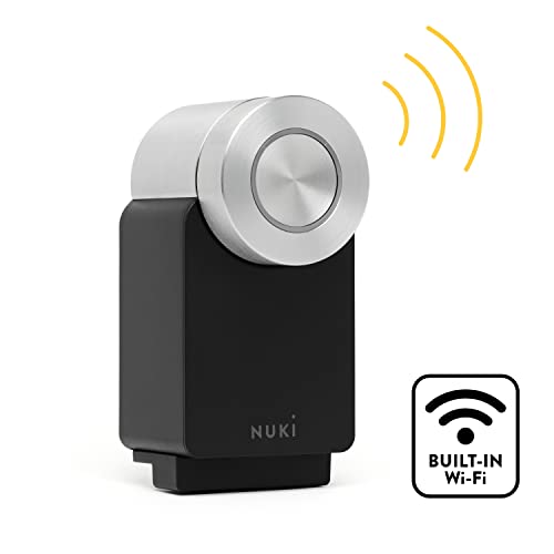 Nuki Smart Lock 3.0 Pro per cilindro a profilo europeo, serratura intelligente per porta con modulo WiFi per accesso remoto, serratura elettronica retroadattabile, alimentazione a batteria, nero
